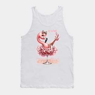 If I Fall I Hope It's In A Glass Of Wine Flamingo Tank Top